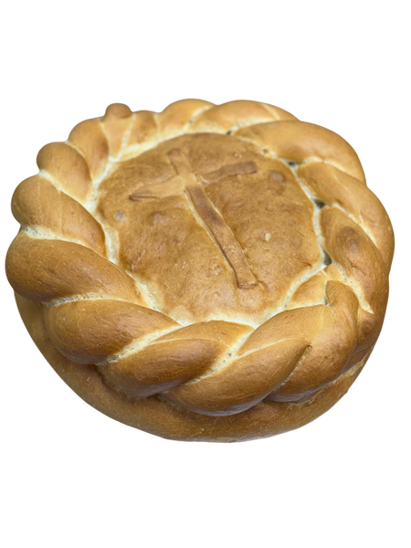 Kolach braided  bread with cross